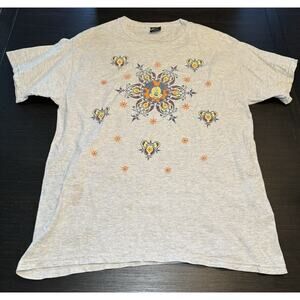 Vintage 90s Disney Mickey Mouse Glitter T-Shirt Sz L-XL Measurements In Photos